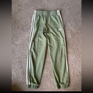 Girls Adidas green track pants joggers ys